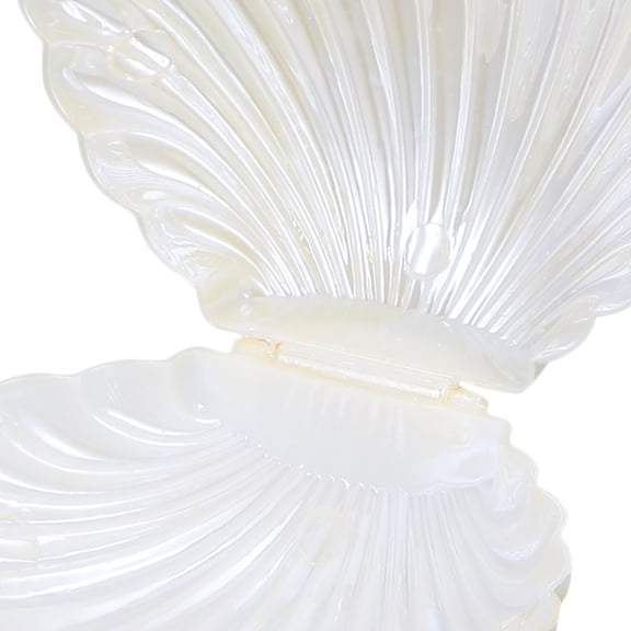 TABLZONE White PP Seashell Boxes for Wedding Favors and Small Jewelry Storage, 25 Pieces