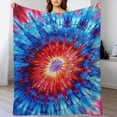 thumbnail image 4 of Colorful Swirls Tie-dye Print Blanket Warm Throw Blanket Soft Flannel Lightweight Throw Blankets Couch Bed Travel Bedding Room Decor for Kids Teens Adults, 4 of 7
