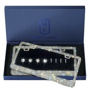 Bling License Plate Frame - Premium White (2pcs)
