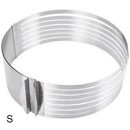 

Goulian Layer Cake Slicer Adjustable Retractable Stainless Steel Mousse Mold Round New