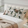 thumbnail image 4 of Spring Magnolia Blossom Body Pillow Cover 20 x 54 Inch Decorative Pillow Cover White Flowers Leaves Plants Country Lumbar Pillowcase Seasonal Rectangle Cushion Case for Couch Sofa Bed Living Room, 4 of 9