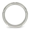 thumbnail image 2 of Stainless Steel Brushed and Grooved w/CZ 8mm Half Round Band, 2 of 7