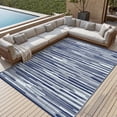 thumbnail image 6 of KUETH 5' x 8' Reversible Outdoor Rug Waterproof Foldable Plastic Camping Mat for Patio Yard Balcony RV, Blue & White, 6 of 7