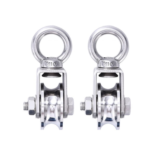 2 poleas giratorias tipo U de 2 pulgadas, bloque de polea simple giratorio de acero inoxidable 304 for sistema de poleas, equipo de gimnasio, carga de 770 lb