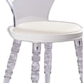 thumbnail image 2 of Silla Benzara BM304618, asiento transparente de piel vegana sin brazos de 19 pulgadas, 2 of 6