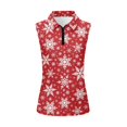 thumbnail image 5 of Yuyamidu Snowflake Golf Shirts Women Sleeveless Tennis Tank Tops Red Christmas Athletic Wear for Workout Running Yoga Quarter Zip Activewear Size 2XL, 5 of 8