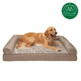 thumbnail image 6 of FurHaven Pet Products Luxe Fur & Performance Linen Cooling Gel Top Sofa Pet Bed for Dogs & Cats - Woodsmoke, Jumbo, 6 of 13