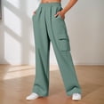 thumbnail image 2 of CAIXIA Cargo Sweatpants for Women High Waisted Straight Wide Leg Joggers Fall Casual Baggy Y2K Track Sweat Pants, 2 of 5