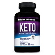 Natura Miracles Keto BHB Diet & Energy Supplement- Fat Burner 800mg- 30 Day Supply