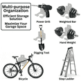 thumbnail image 6 of 2-Pack Garage Organizer Trimmer Rack – Black Wall Mounted Hangers for Grass Trimmer, Hedge Trimmer & Garden Tools, 6 of 8