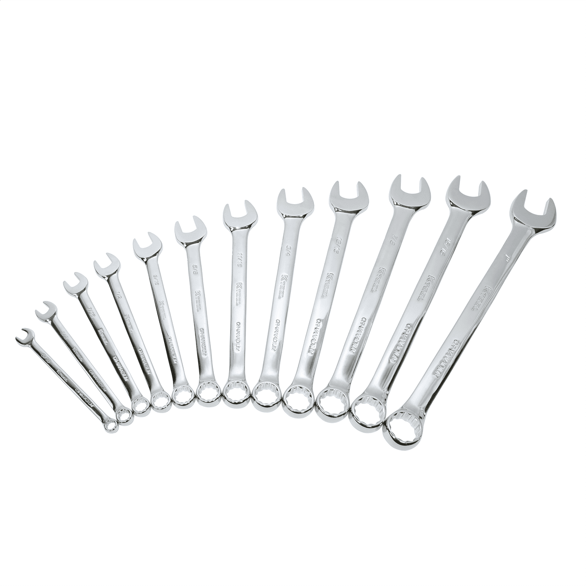 K Tool International Wrench Set Combination 12 Piece Hi Polish