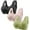 Beige, variant on 3 Pcs Front Closure Bra Push Up Bra Daisy Bras for Older Women Convenient Bralettes Front Snap Bras for Senior Women No Underwire Padded Bras Mastectomy Bralettes Blue XL