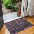 thumbnail image 2 of Purple and Green Checkered Pattern Washable Non Slip Indoor Door Mat, Decorative Entry Rug for Entrance, Bedroom, Kitchen, Bathroom, 17"x30", 2 of 6