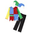 thumbnail image 2 of Linjinx Tenues de Cirque Clown pour Enfants Robe de Clown Patchwork Colorée avec Chapeau Ceinture Pantalon Ensemble Coloré 4-6 Ans, 2 of 7