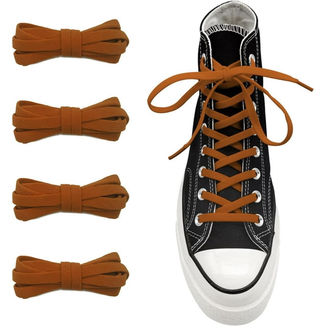 GHSDFBB 2 Pairs 5/16" Wide Elastic Shoe Laces Replacement Laces for Converse High Tops, Stretch Flat Shoelaces Shoe Strings