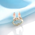 thumbnail image 4 of Rings Rabbit Ears Rose Flower Painting Oil Open Ring Women's Jewelry Accessories for Elegant Style, 4 of 5