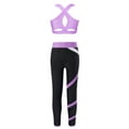 thumbnail image 4 of Fldy Kids Girls 2 Pieces Figure Skating Outfits Crop Tank Tops and Leggings Yoga Workout Tracksuit Lavender 8, 4 of 7