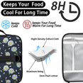 thumbnail image 4 of Daisy Pioneer Flower Blue Pattern Insulated Lunch Bag with Shoulder Strap and Bottle Holder,Bento School Lunch Bag Box,11x9.5x3.5 Inches, 4 of 5
