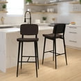 thumbnail image 6 of Flash Furniture Kenzie Collection 31"H Square Adjustable Mid Back Barstool, Brown, 6 of 7