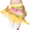 thumbnail image 3 of Lauthen.S Belly Dance Hip Scarf with Tassels Sequins, Triangle Coins Wrap Skirt Music Festival Clothing, 3 of 5