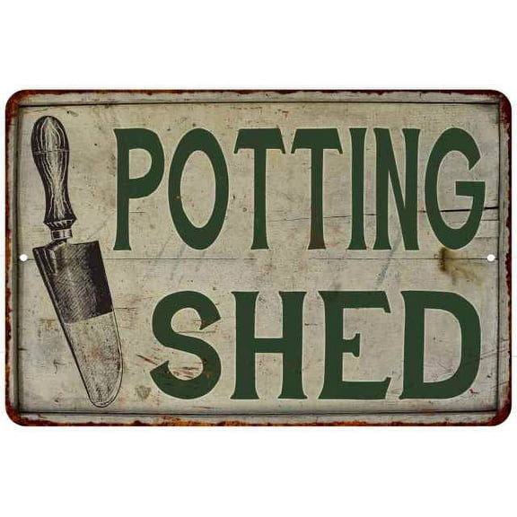 Potting Shed Vintage Look Garden Chic 8 x 12 High Gloss Metal 208120020045