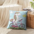 thumbnail image 4 of LALILO Throw Pillow Covers Magic Unicorn Bicycle Bicycle Unicorn Cushion Cover 18" x 18", 2 Pack, 4 of 6