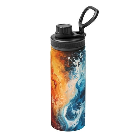 

Salouo Red And Blue Waves for 18oz Stainless Steel Vacuum Insulated Tumbler Coffee Travel Mug Spill Proof with Lid Thermos Cup for Keep Hot/Ice Coffee Tea and Beer