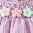 thumbnail image 4 of UAYOTSE Toddler Baby Girl Summer Clothes 3D Flower Ruffle Sleeveless Smocked Tunic Top Shorts Set Cotton Linen Outfit 2Pcs,Sizes 6-12 Months, 4 of 6