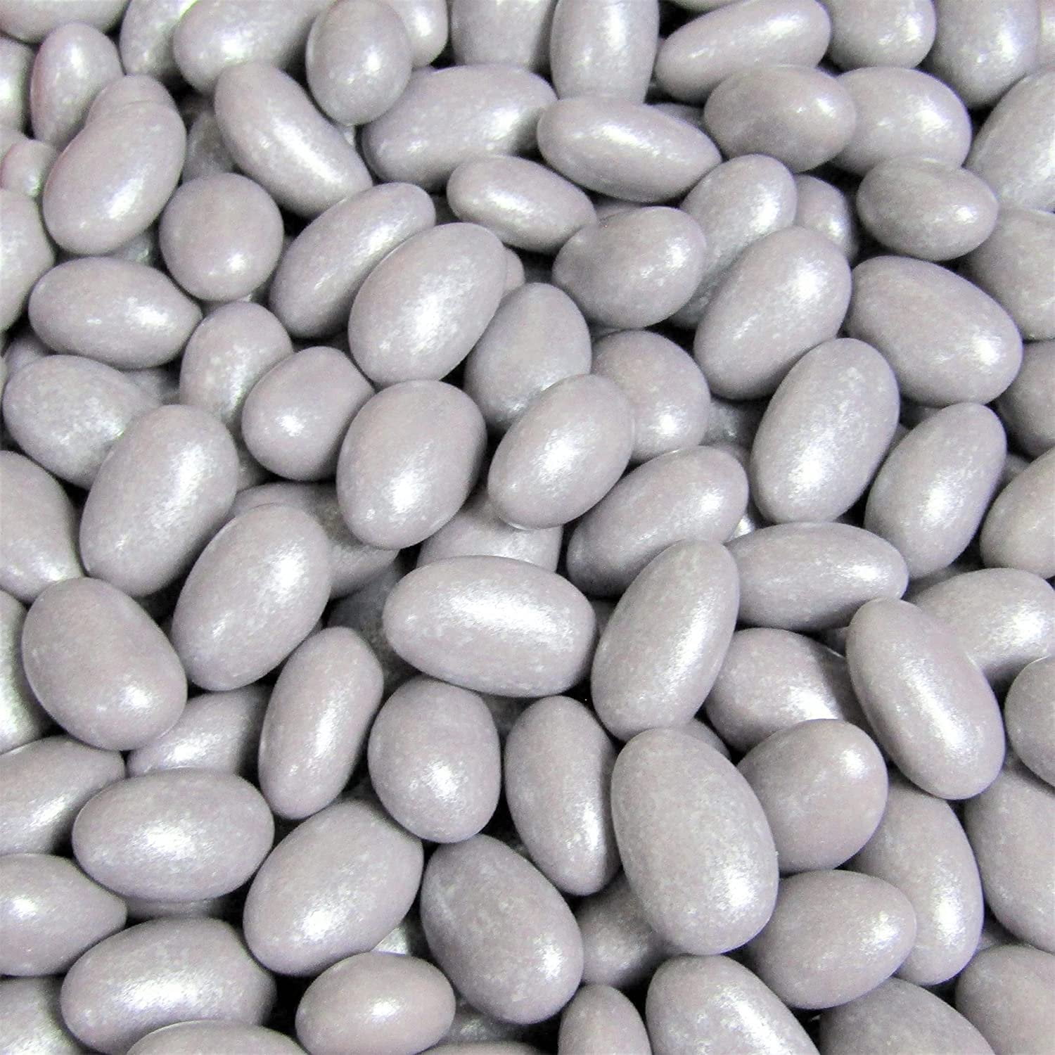 Silver Jordan Almonds by Its Delish, 3 LBS Bulk  Candied Almond Nut with Sweet Hard Candy Coating - Bulk Wedding Favors and Party Buffets, Silver Theme Parties - Vegan & Kosher