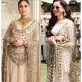 thumbnail image 3 of Poshida Sheesh Shessha Dupatta Dupata Gold mirror work wedding Eid Ramadan fashion Pakistani Indian, 3 of 3