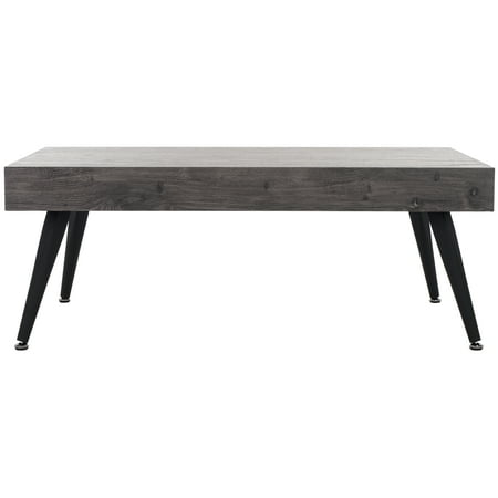 SAFAVIEH Cedric Modern Wood Coffee Table Black Oak/Black