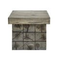 thumbnail image 4 of Afuera Living Modern Wood Outdoor Patio Side Table in Light Gray, 4 of 6