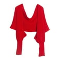 thumbnail image 3 of AWZXDE Women's Hollow-Out Knitted Pure Color Shawl Scarf with Sleeves - Warm Wrap for Cool Evenings, All-Season Fashion Piece Red,One Size, 3 of 4