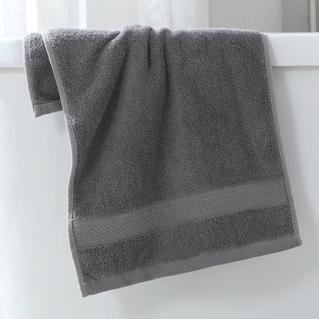 Nvzi Toallas de baño de 2 piezas, 29,53 x 13,39 pulgadas, perfectas para la ducha diaria, de 32 hebras, de algodón puro, ligeras y de secado rápido (gris)