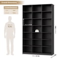 thumbnail image 7 of Hiphuta 86"H x 47"W Wood Triple 7-Tier Standard Bookcase, Tall Bookcase for Bedroom, Living Room and Office, Freestanding 21 Cubes Display Storage Shelves, Black, 7 of 7