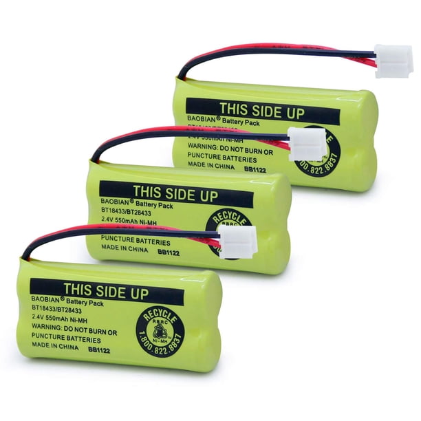 Batería para teléfono inalámbrico BAOBIAN BT18433 BT28433 2.4V 550mAh