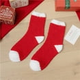 thumbnail image 2 of Arlun 1 Pair Funny Christmas Fuzzy Socks for Women X-Mas Holiday Striped Sherpa Lined Wool Mid-Calf Socks Cute Soft Cozy Winter Warm Home Medium Tube Socks White One Size, 2 of 4