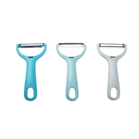 Mainstays 3-Piece Peeler Set with Serrated, Straight, and Julienne Blades, Assorted Colors