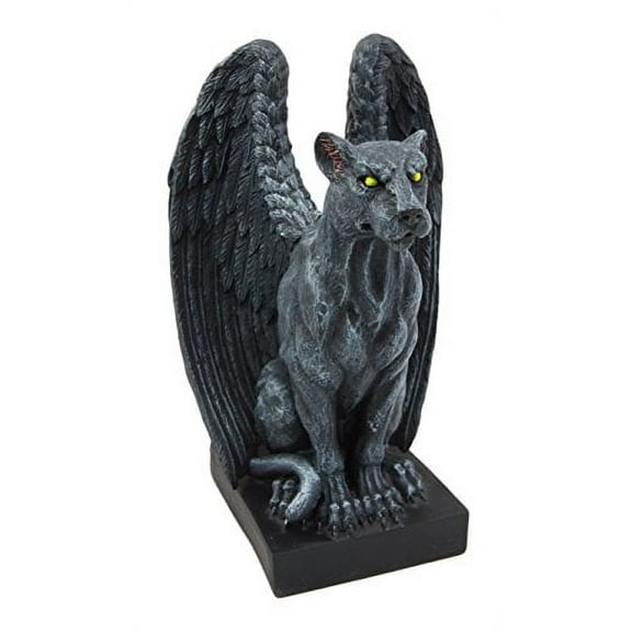 Atlantic Collectibles Winged Moon Eyed Jaguar Gargoyle Night Crawler Decorative Figurine 6.5" Tall