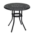 thumbnail image 2 of Ktaxon 32 In Outdoor Cast Aluminum Round Dining Table, Heavy Duty Dining Table for Weather Resitant, Outdoor Table, Black, 2 of 9