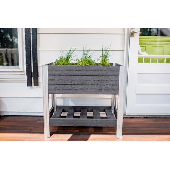 Vita Urbana 18" x 30" Raised Vinyl Sprout Farm, Slate Gray, VT17619
