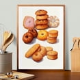 thumbnail image 4 of Cookies Watercolor Biscuits Coffee Cereal Bread French Pastry Poster Print Wall Art Pictures Canvas Painting Room Home Decor50 x 70 cm, frameless,SKU-07, 4 of 7
