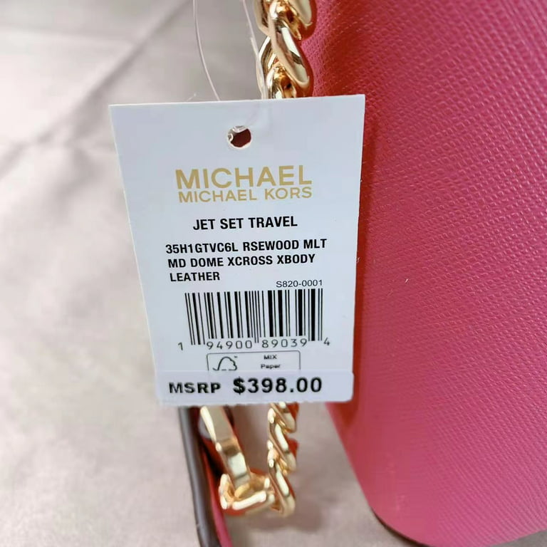 Michael Kors Rose Gold Logo Jet Set Travel Medium Dome Crossbody Bag, Best  Price and Reviews