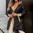 thumbnail image 4 of Iyufng Women's Hooded Quilted Mid Length Puffer Jackets, Zip Up High Low Winter Coat with Side Pockets, 4 of 6