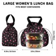thumbnail image 5 of Pioneer Flower Floral Print Pattern Drawstring Lunch Bag Women - Drawstring Lunch Bag Insulated for Work Office - Stain-Resistant Large Lunchbags for Women with Multi-Pockets, 5 of 6