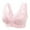 Hot Pink, variant on Women Bra Pure Color Lace Front Closure Shaping Cup Adjustable Straps Plus Size Wirefree Underwear Beige