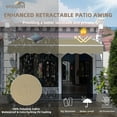 thumbnail image 4 of 9.8' x 7.8' Manual Retractable Awning, Patio Awnings Sunshade Shelter Cover with Crank Handle and Water-Resistant Polyester, Outdoor Canopy Sunsetter Awnings for Door, Window, Deck, Beige, 4 of 7
