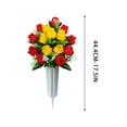 thumbnail image 3 of Ovzne Peacock Roses Artificial Flower Bouquet for Cemetery Holiday Memorial Decoration, 3 of 6