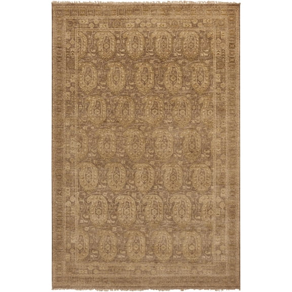 BoutiqueRugs Dundonald Traditional Area Rug - Dark Brown, Olive, Tan - 5'6" x 8'6"