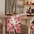 thumbnail image 2 of Table Runners 70 Inches Long Dress Scarves, Pink Roses Farmhouse Coffee/Dining/Kitchen Table Decor, Holiday Table Runner, Spring Floral Elegant Pastoral Butterfly Retro 13x70 Inch, 2 of 9